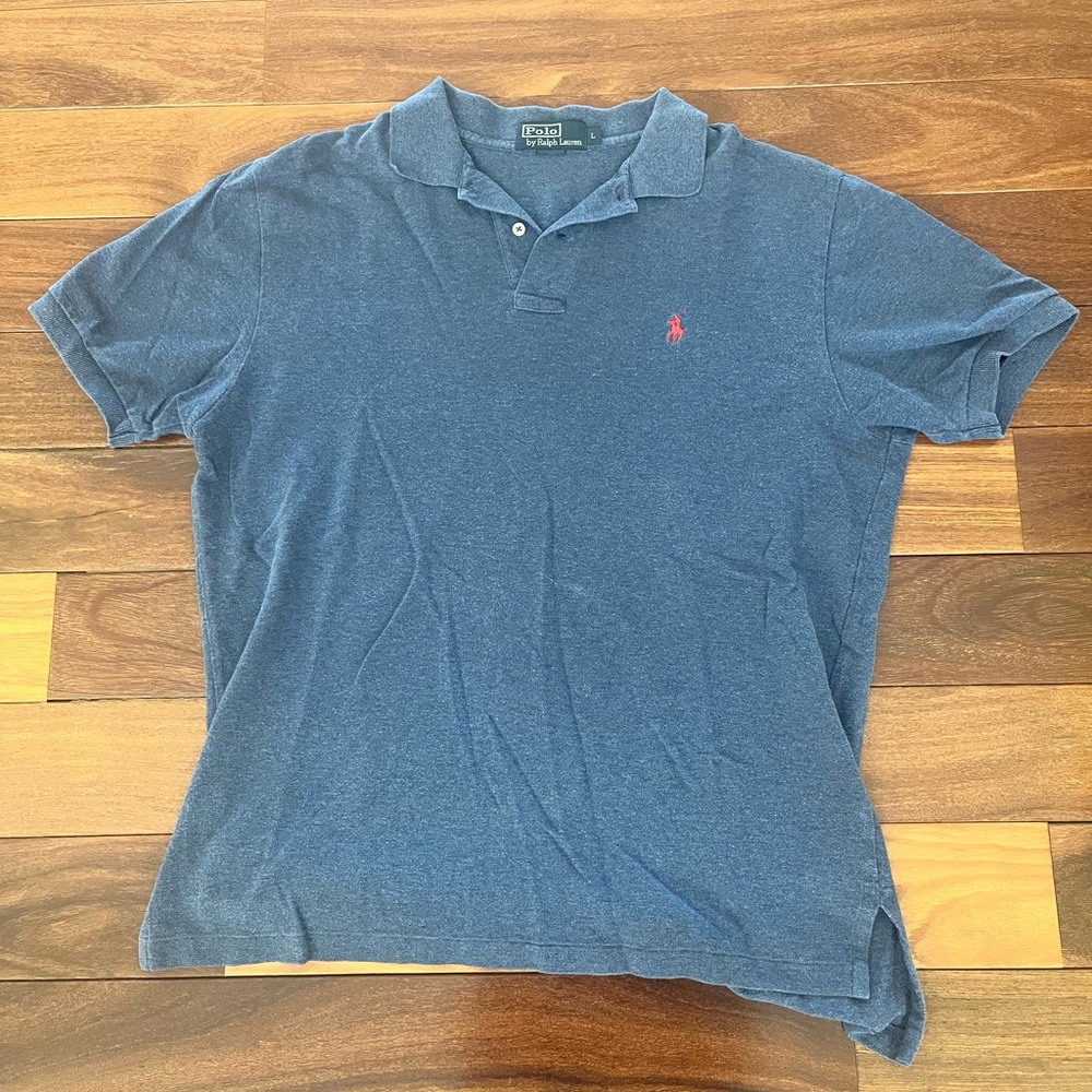 Men’s Polo Ralph Lauren Collared Shirt in Solid Blue